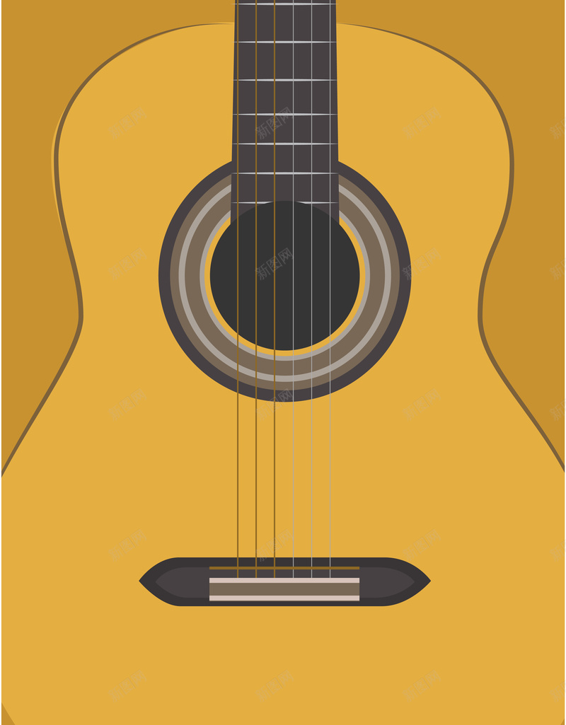 吉他音乐海报矢量图ai设计背景_新图网 https://ixintu.com 卡通 吉他 土黄色 手绘 新图网 海报 矢量 童趣 音乐 矢量图