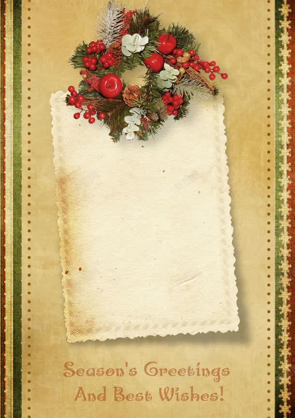 卡片上的松枝jpg设计背景_新图网 https://ixintu.com 卡片 卡片上的松枝图片 卡片上的松枝图片素材下载 图片素材 圣诞装饰物 松枝 红色果实 背景花边 边框相框