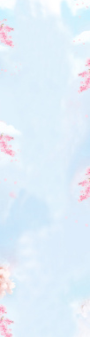 淡蓝色天空粉色梅花背景背景