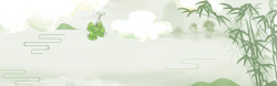 端午清长端午节中国风手绘小清绿色banner背景高清图片