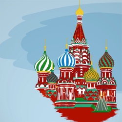 莫斯科海报圣瓦西里大教堂广告背景矢量图高清图片