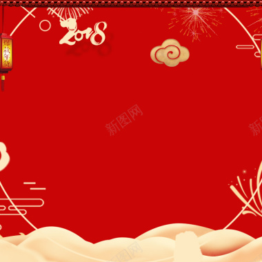 新年红色年货节主图背景