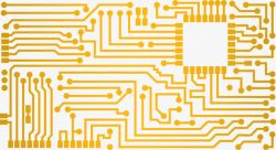 黄色电路板电脑线路板高清图片