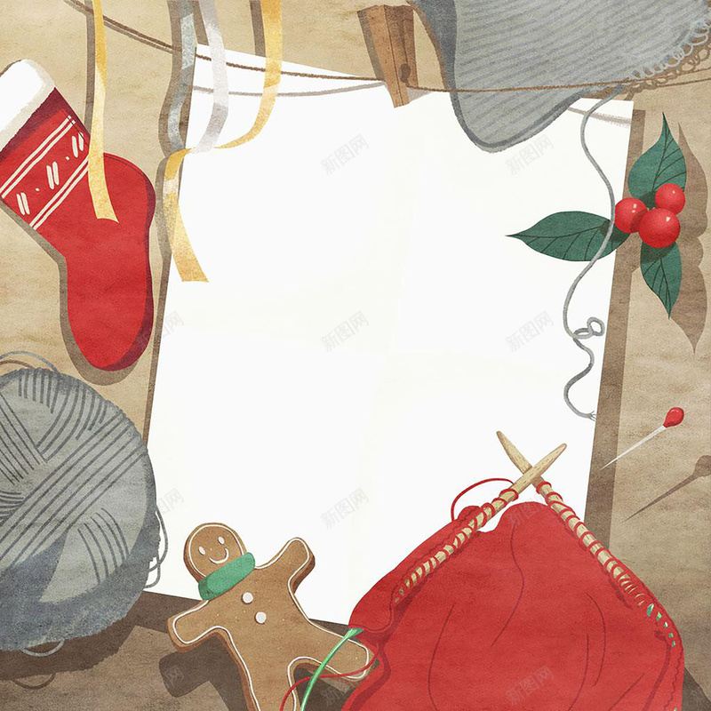 手绘插画类圣诞背景jpg设计背景_新图网 https://ixintu.com 冬天 卡通 圣诞节 手绘 海报 童趣 背景 袜子 装饰
