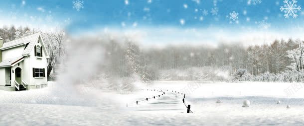 树林冬季雪景背景背景