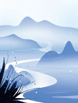 霜降节气水墨风植物手绘立冬背景图节气元素高清图片