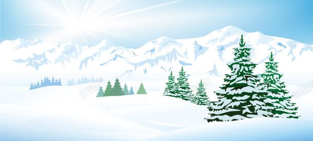 动漫雪景松林山脉背景bannerjpg设计背景_新图网 https://ixintu.com banner 动漫 山脉 松林 绿色针叶林 背景 针叶林 雪景