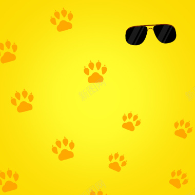 黄色卡通狗印宠物用品PSD分层主图背景