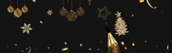 派对彩球圣诞节金色派对电商促销简约大气banner高清图片
