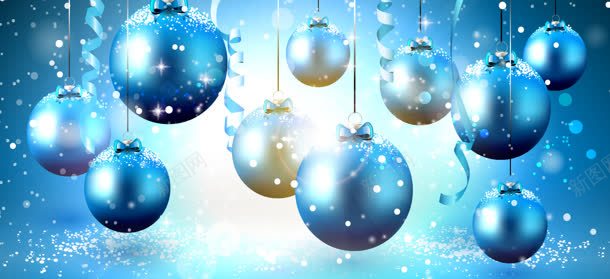 蓝色圣诞吊球banner背景jpg设计背景_新图网 https://ixintu.com 圣诞球 圣诞节背景