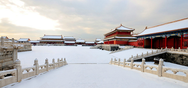 雪后故宫背景