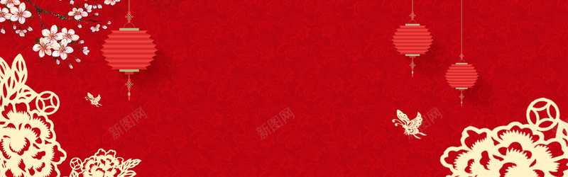 红色新年喜庆灯笼背景