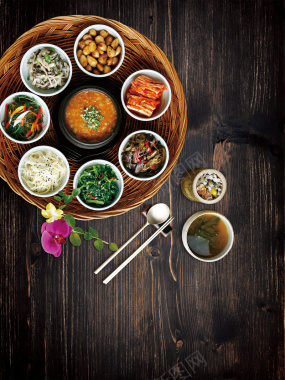 中国饮食文化海报PSD背景图背景