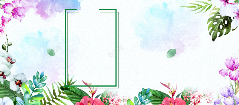 初夏水彩画促销白色背景背景图片免费下载 素材7jmvjkpje 新图网