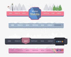 网站模版类冬天风格导航菜单高清图片