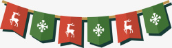 红绿色圣诞彩旗矢量图素材