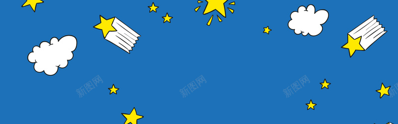 蓝色星星背景图矢量图ai设计背景_新图网 https://ixintu.com 卡通 可爱 手绘 星星 流星 海报banner 童趣 精致 蓝色 矢量图