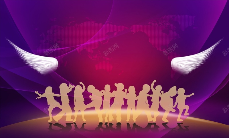 扁平紫色红色小人舞蹈背景cdr设计背景_新图网 https://ixintu.com 几何 小人 扁平 渐变 紫色 红色 舞蹈
