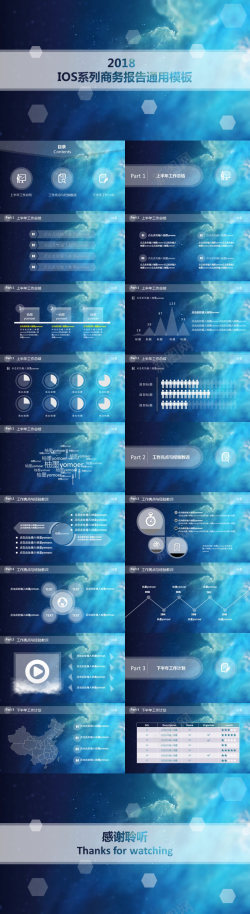 结题报告模板IOS系列商务报告通用PPT模板