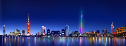 城市霓虹现代建筑夜景网页banner高清图片