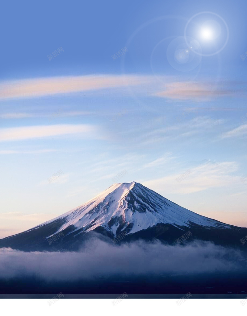 富士山海报背景psd设计背景_新图网 https://ixintu.com 光 宣传 富士山 富士山海报图片下载 彩图 旅游 日本 美丽的富士山 蓝天 风景