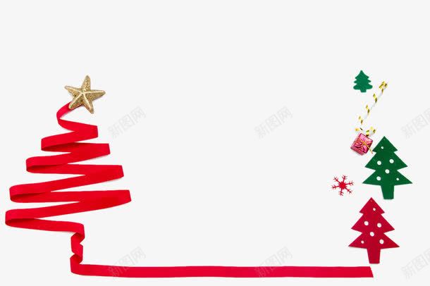 红色圣诞树png免抠素材_新图网 https://ixintu.com 五角星 圣诞节装饰 彩带圣诞树 绿色圣诞树