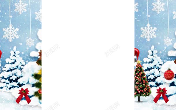 卡通圣诞节装饰松树海报背景背景