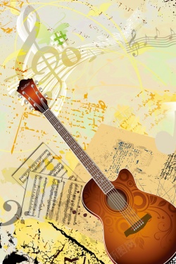 音乐培训机构吉他招生创意海报背景高清图片