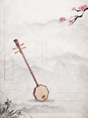 中国风古代乐器古筝背景