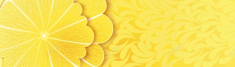 黄色果汁饮品banner矢量图背景
