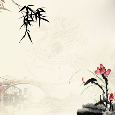 中国风古典水墨主图背景