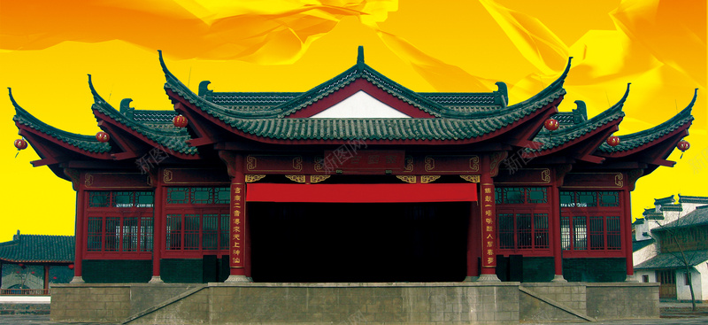 古代建筑宫殿psd设计背景_新图网 https://ixintu.com 中国风 古代 古典 古风 宫殿 海报banner