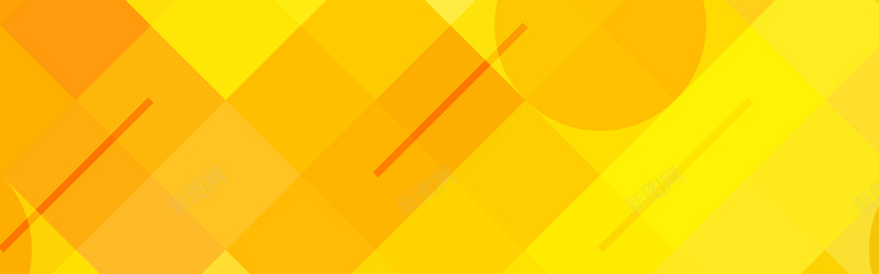 黄颜色方形圆形几何背景banner背景
