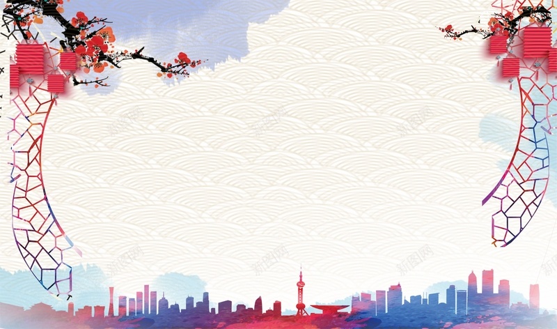 新年展板海报背景cdr设计背景_新图网 https://ixintu.com 中国风海报设计 新年展板素材 海报设计背景 灯笼素材 背景素材