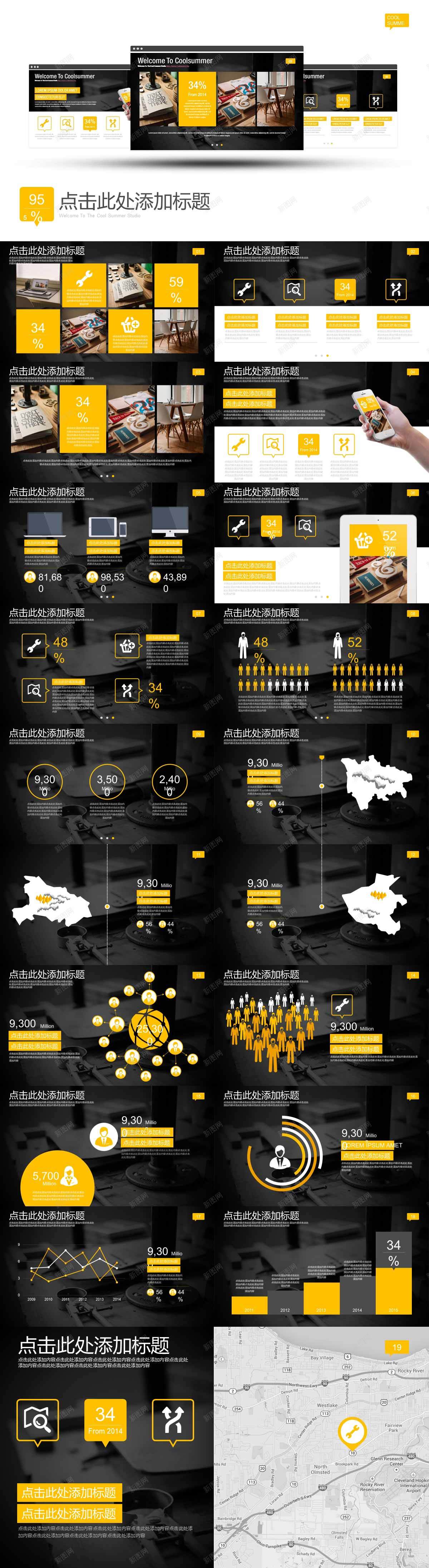 黄色IOS风工作汇报模板PPT模板_新图网 https://ixintu.com 工作 模板 汇报 黄色