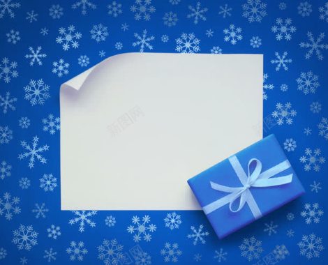 雪花底纹背景与礼物纸张背景