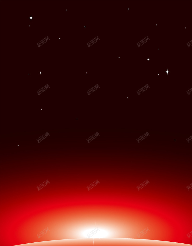神秘红色星空H5背景矢量图ai设计背景_新图网 https://ixintu.com H5背景素材 光 地平线 星空 白色 神秘 红色渐变 红色背景 黑色 矢量图