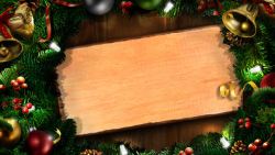 木板喜庆圣诞花环与木板高清图片