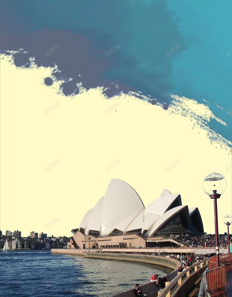 世界著名建筑海报背景图cdr设计背景_新图网 https://ixintu.com 小清新 悉尼歌剧院开心 文艺 简约 著名建筑