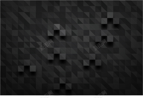 黑色立体正方形矢量图背景