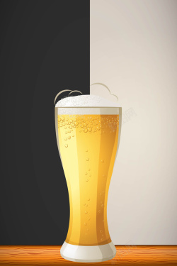 清爽金色背景矢量手绘质感啤酒节海报背景高清图片