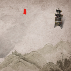 土灰色中国风香炉土灰色背景高清图片