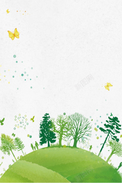 广告创意图片312植树节绿色卡通创意海报高清图片