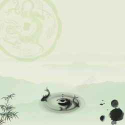水纹中国风灰色水纹鱼背景高清图片
