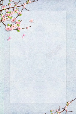 老照片框古风水彩花卉传统文艺边框背景