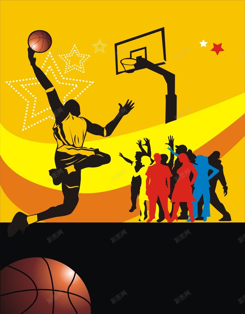 篮球培训海报cdr设计背景_新图网 https://ixintu.com 体育 培训 小清新 文艺 活动 简约 篮球