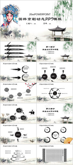 中国古典中国古典戏剧文化艺术国粹京剧PPT模板