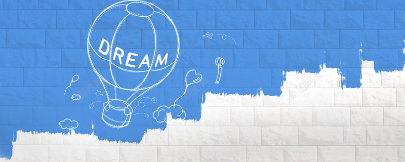 蓝色热气球墙面背景psd设计背景_新图网 https://ixintu.com 印刷 墙面 梦想 热气球 纹理 蓝色 质感
