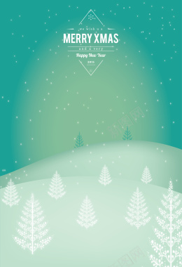 线条圣诞树雪景海报背景矢量图背景