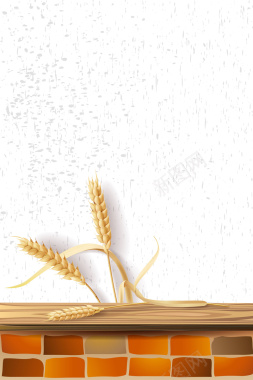 矢量质感美食粮食金色麦穗背景背景